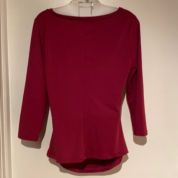 Raspberry T-shirt Top with ruching !! - Picture 5 of 7